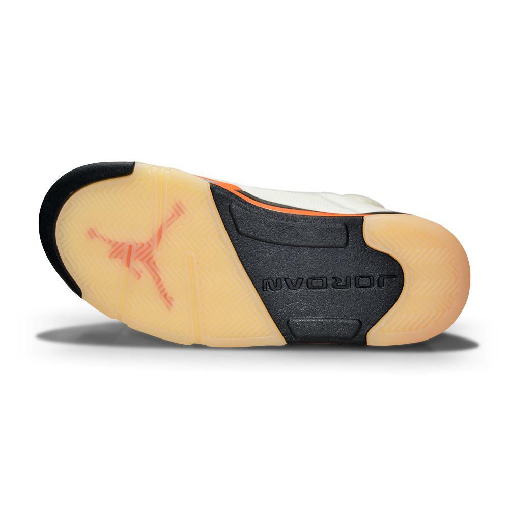 orange blaze jordan 5 on feet