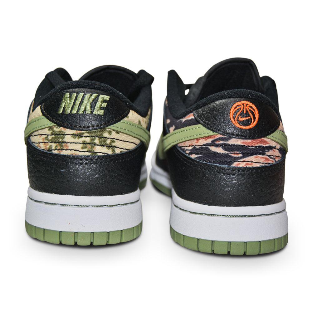 Mens Nike Dunk Low SE "Black Multi-Camo" - DH0957 001 - Black Oil Green White-Dunk-Foot World UK