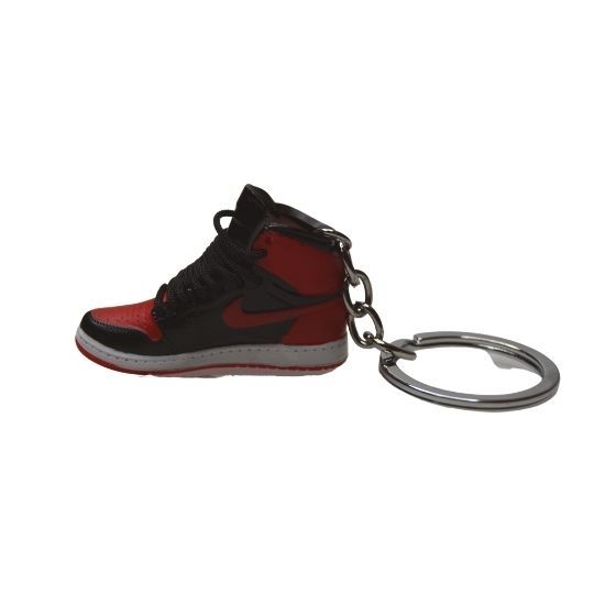 Novelty Sneaker Keyring Stocking Filler 2D Jordan 1 "Bred" Black Red White-Unisex-Other-sneakers Foot World