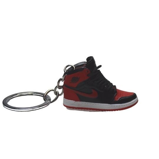 Novelty Sneaker Keyring Stocking Filler 2D Jordan 1 "Bred" Black Red White-Unisex-Other-sneakers Foot World