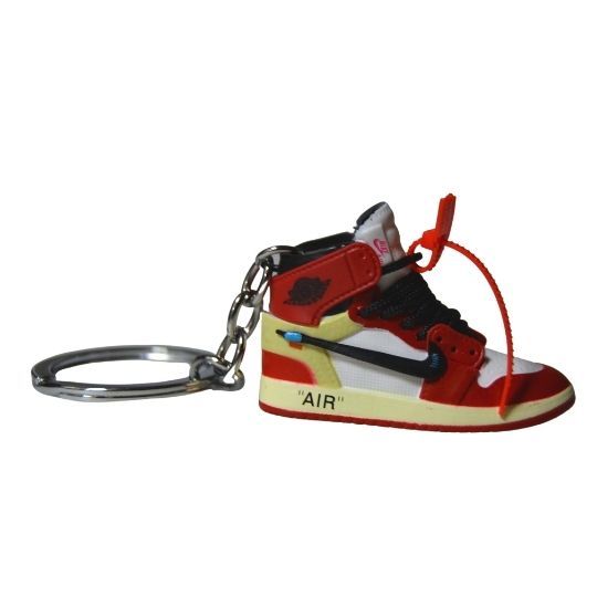 Novelty Sneaker Keyring Stocking Filler 3D Jordan 1 "The Ten" Off White Chicago-Unisex-Other-sneakers Foot World