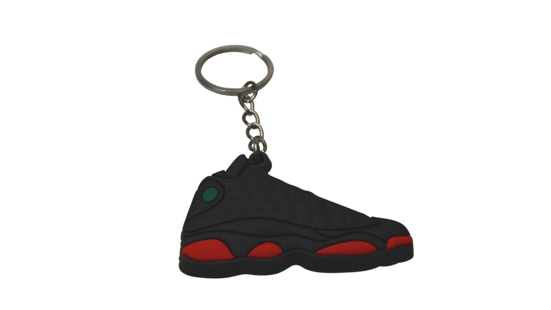 Novelty Sneaker Keyring Stocking Filler J13BBR Jordan 13 Retro Bred Black Red-Unisex-OTHER-Foot World