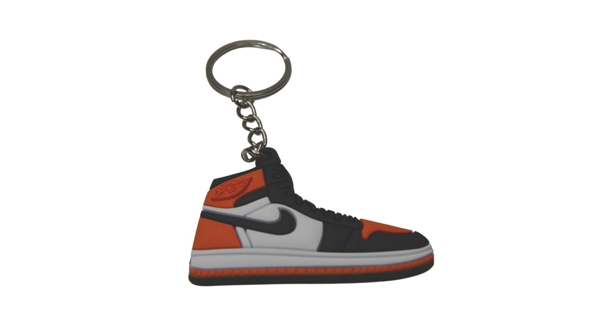 Novelty Sneaker Keyring Stocking Filler J1SBWOB Jordan 1 SB White Orange Black-Unisex-OTHER-Foot World