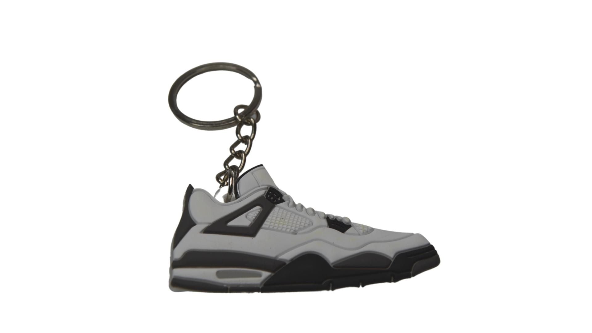 Novelty Sneaker Keyring Stocking Filler J4WB Jordan 4 White Black-Unisex-OTHER-Foot World