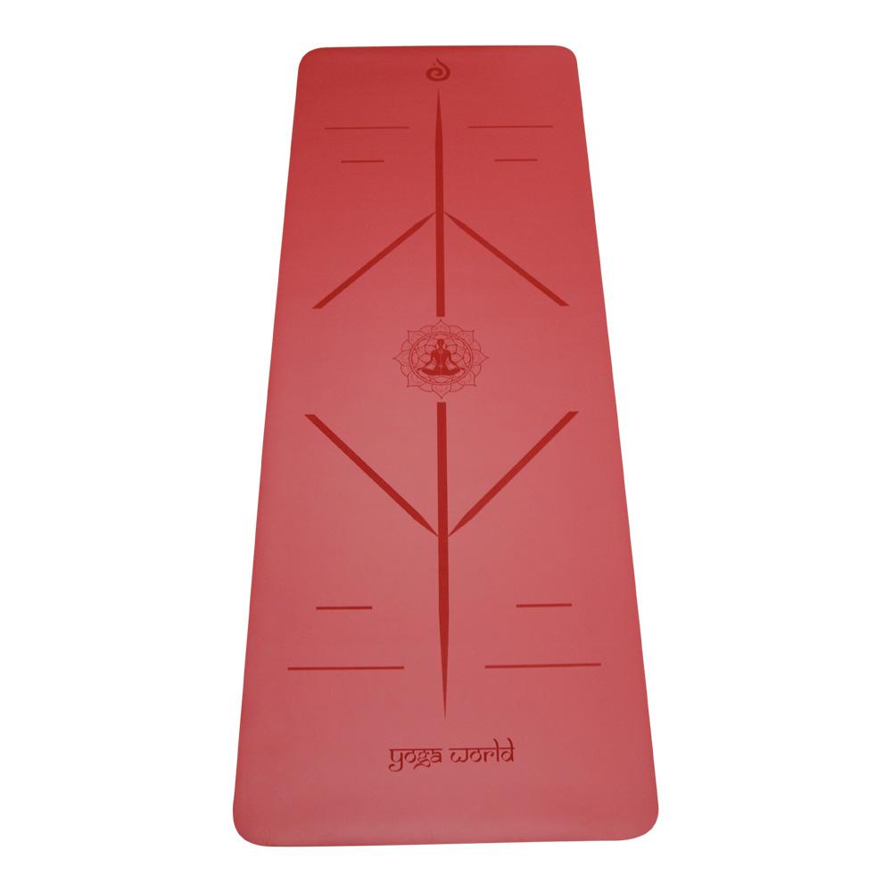 Yoga World Alignment Yoga Mat - Non-Slip & Anti-Skid TPE Rubber Underside - Soft-Yoga Mats-Foot World UK