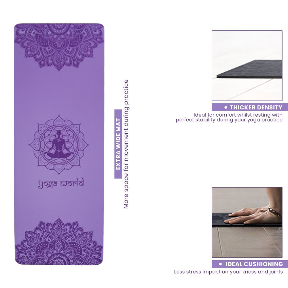 Purple Yoga Bundles Yoga Mat, Wheel, Block and Strap Yoga World