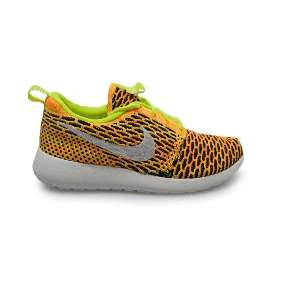 Womens Nike Roshe One Flyknit - 704927702 - Yellow Orange Black Trainers-Nike Brands, Roshe, Running Footwear-Foot World UK