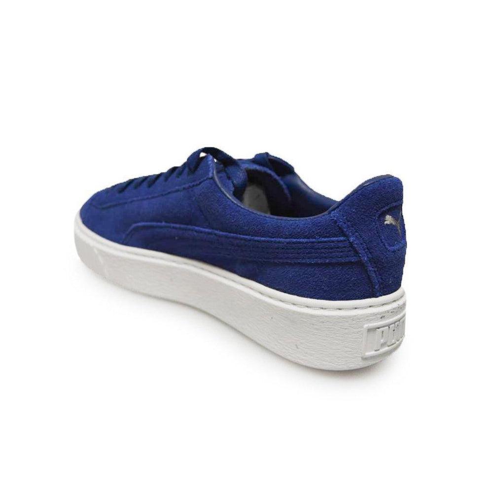 Womens Puma Suede Platform 36222302 Blue White Trainers – Foot